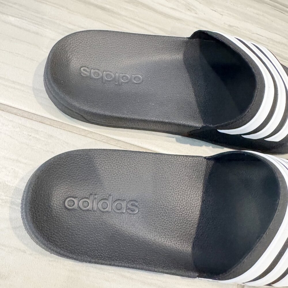 Adidas Mens Striped Slides Size 8 - Picture 3 of 8